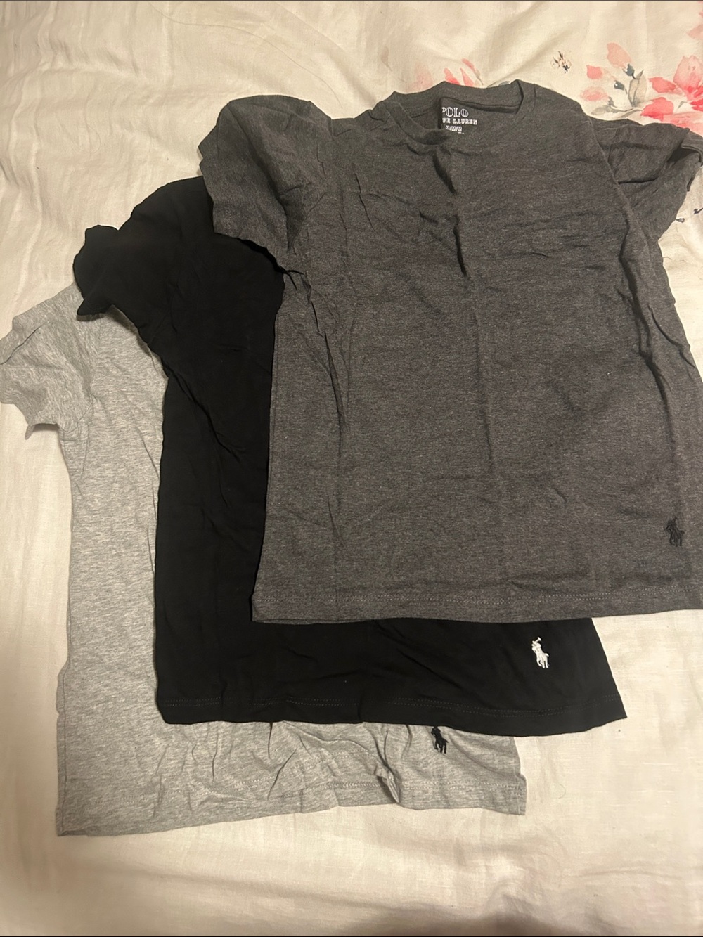 Polo by Ralph Lauren Kids Short Sleeve Tees – Gray, Charcoal & Black